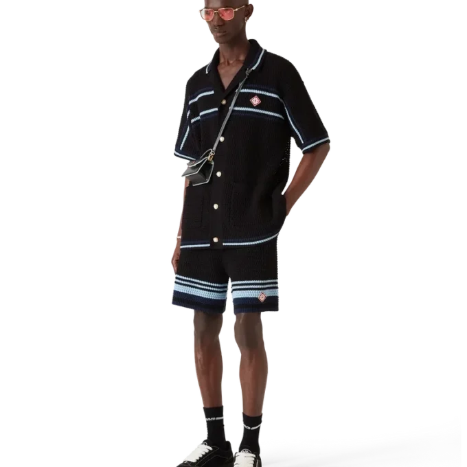 Calções de ténis em croché de algodão