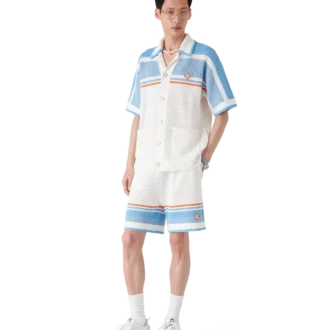 Calções de ténis em croché de algodão