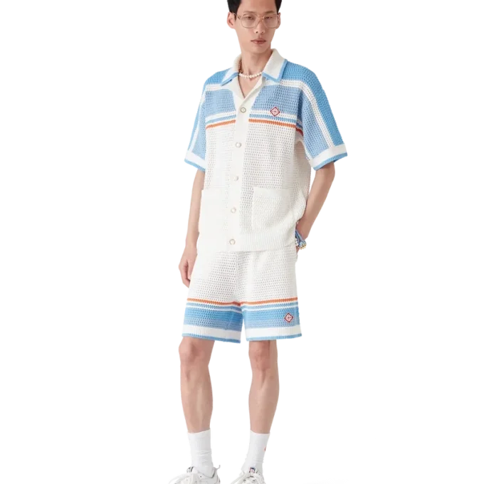 Calções de ténis em croché de algodão