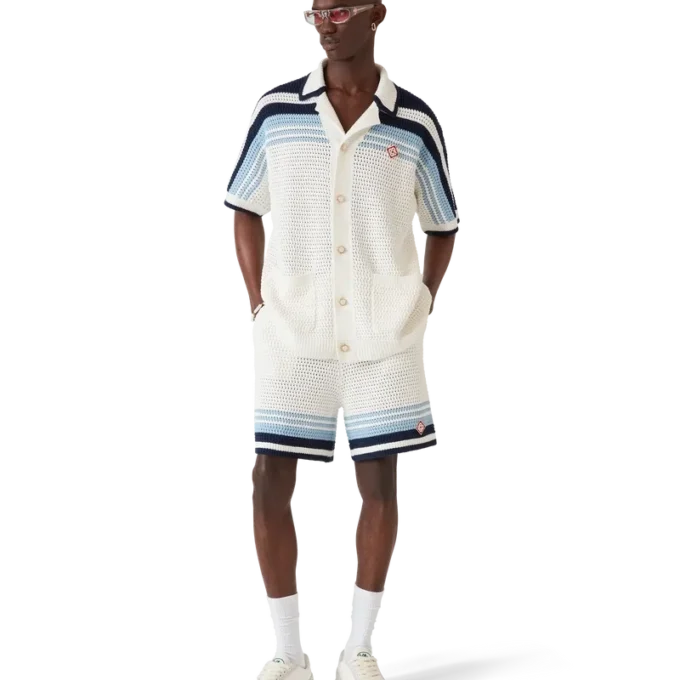 Calções de ténis em croché de algodão