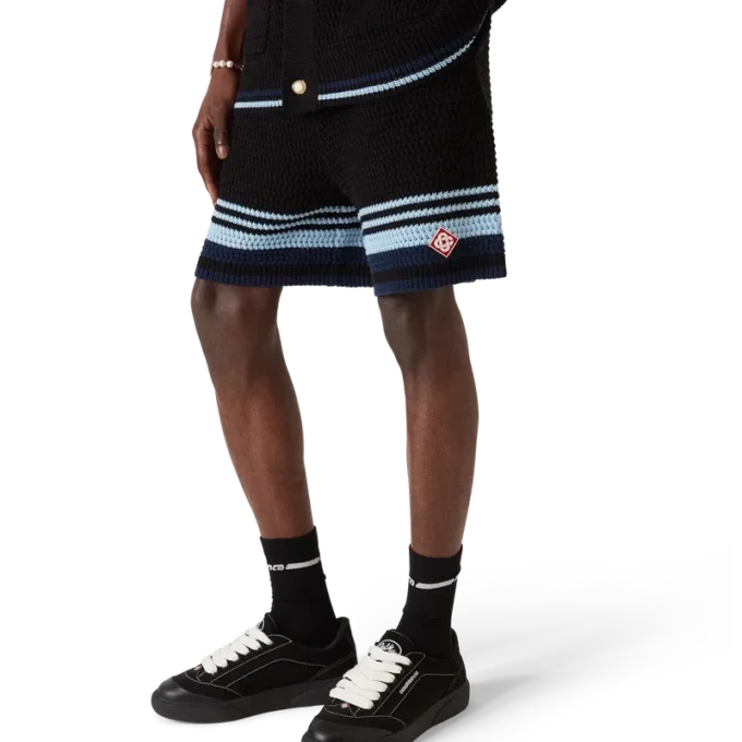 Calções de ténis em croché de algodão