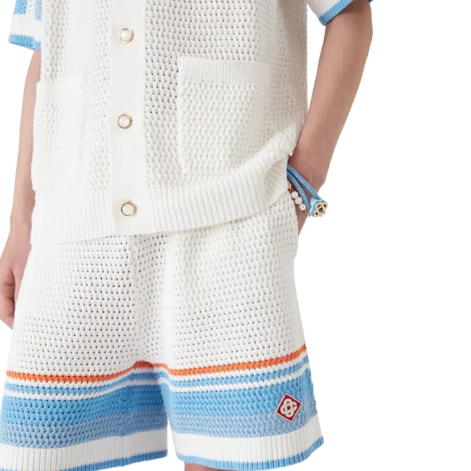 Calções de ténis em croché de algodão