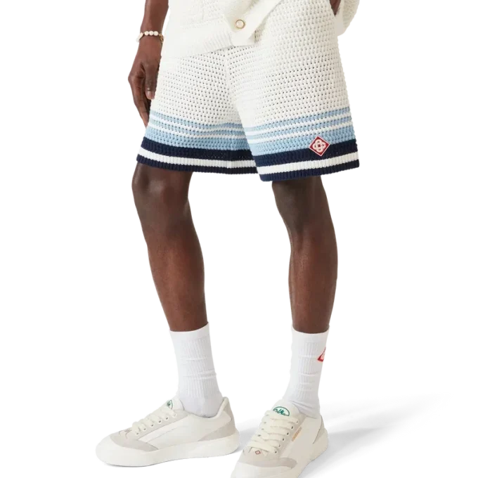 Calções de ténis em croché de algodão