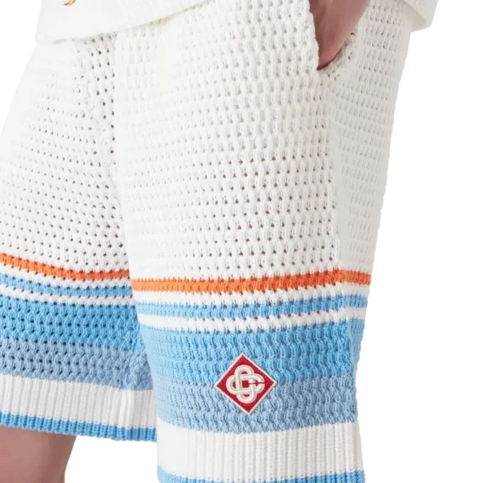 Calções de ténis em croché de algodão