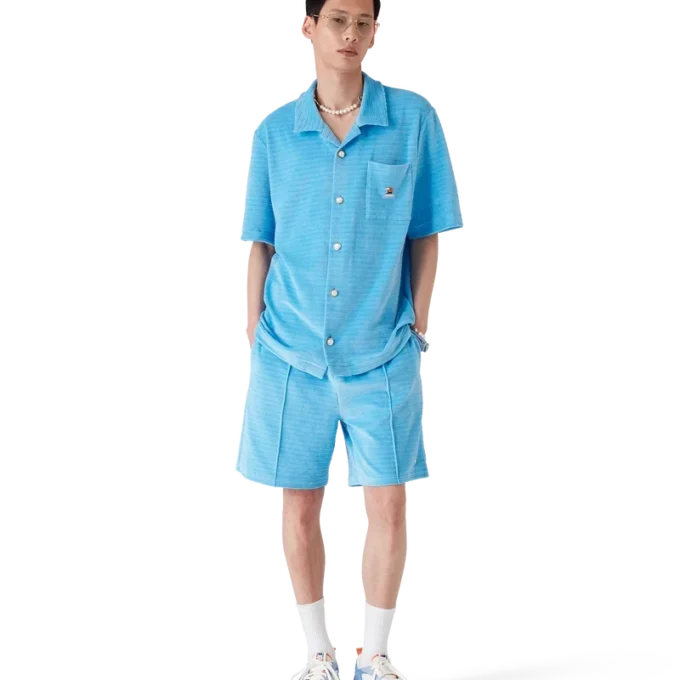 Calções de veludo às riscas