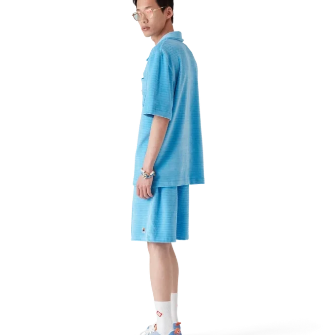 Calções de veludo às riscas