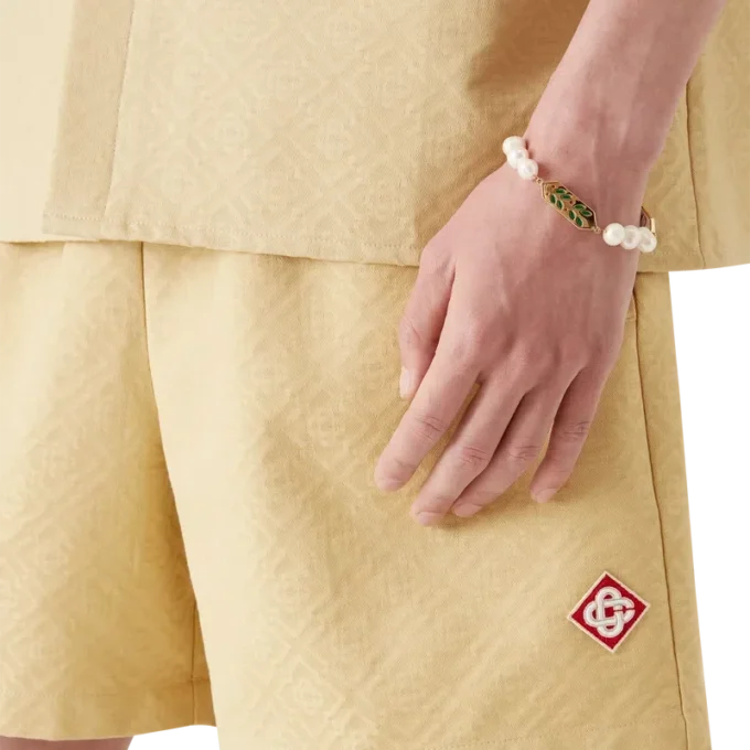 Calções em jacquard de algodão com monograma Calções em jacquard de algodão com monograma