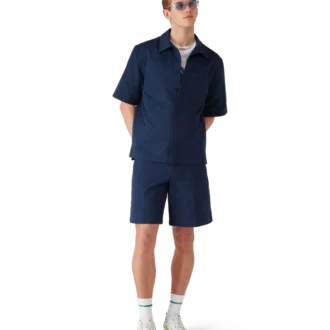 Calções Monogram em azul-marinho