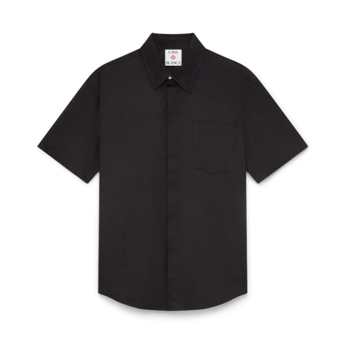 Calção de manga curta em algodão com monograma