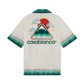 Calção de manga curta em seda Montagne Ondulee