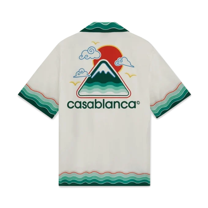 Calção de manga curta em seda Montagne Ondulee