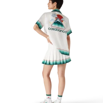 Calção de manga curta em seda Montagne Ondulee