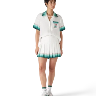 Mini-saia plissada de seda Tennis Mini-saia plissada de seda Tennis
