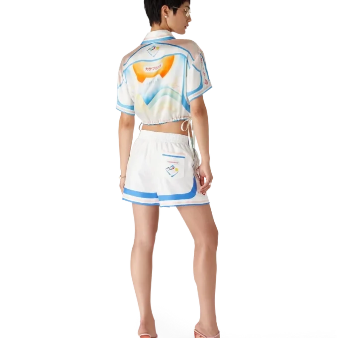 Calção de Seda de Manga Curta Fuji Dream