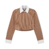 Camisa Curta de Manga Comprida às Riscas Camisa Curta de Manga Comprida às Riscas