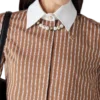 Camisa Curta de Manga Comprida às Riscas Camisa Curta de Manga Comprida às Riscas