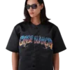 Camisa de basebol gótica de manga curta Camisa de basebol gótica de manga curta