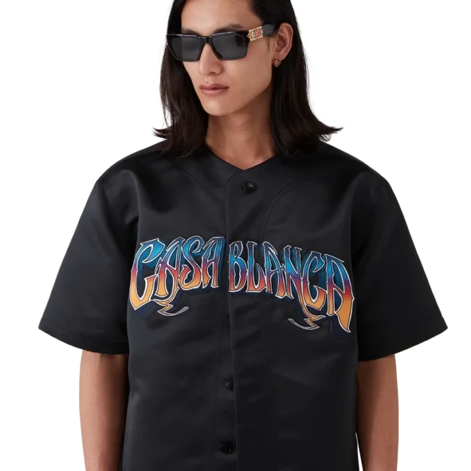 Camisa de basebol gótica de manga curta Camisa de basebol gótica de manga curta