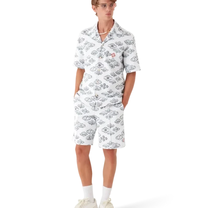 Camisa de calções com motivo jacquard Camisa de calções com motivo jacquard