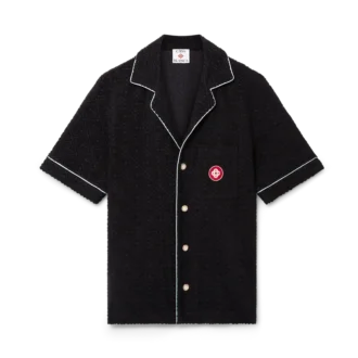 Camisa de calções em tecido de felpo com jacquard monograma