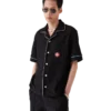 Camisa de calções em tecido de felpo com jacquard monograma Camisa de calções em tecido de felpo com jacquard monograma