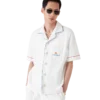 Camisa de calções em tecido de felpo com jacquard monograma Camisa de calções em tecido de felpo com jacquard monograma