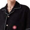 Camisa de calções em tecido de felpo com jacquard monograma Camisa de calções em tecido de felpo com jacquard monograma