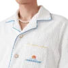 Camisa de calções em tecido de felpo com jacquard monograma Camisa de calções em tecido de felpo com jacquard monograma