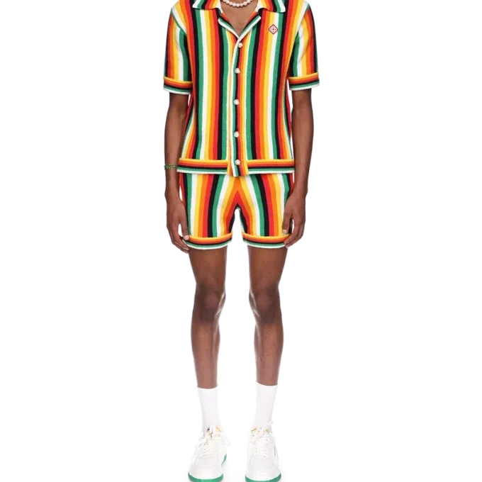 Camisa de felpo às riscas Camisa de felpo às riscas