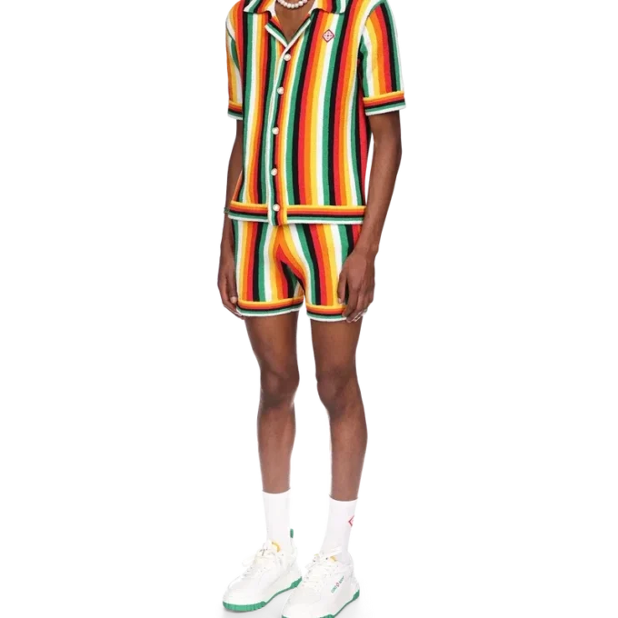 Camisa de felpo às riscas Camisa de felpo às riscas