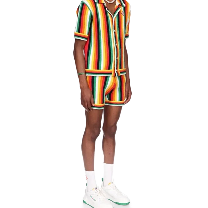 Camisa de felpo às riscas Camisa de felpo às riscas