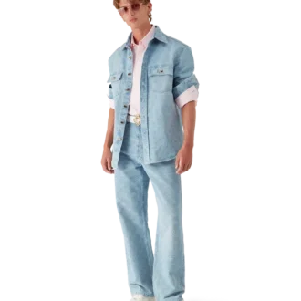 Camisa de ganga com monograma