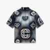 Camisa de ganga de calções com monograma perolizado Camisa de ganga de calções com monograma perolizado