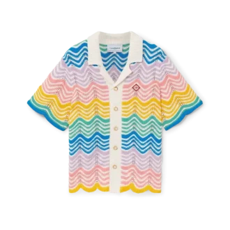 Camisa de malha com padrão ondulado gradiente