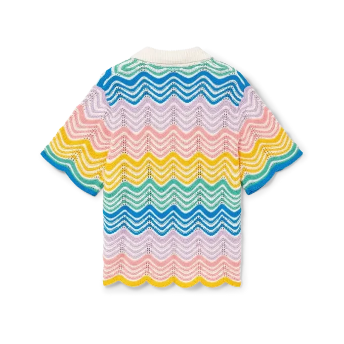 Camisa de malha com padrão ondulado gradiente