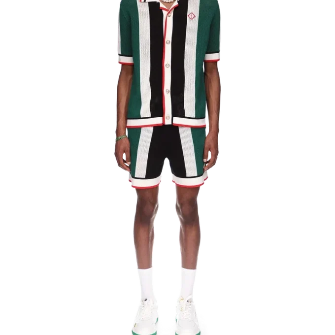 Camisa de malha às riscas Camisa de malha às riscas