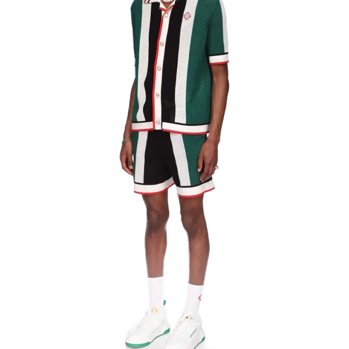 Camisa de malha às riscas Camisa de malha às riscas