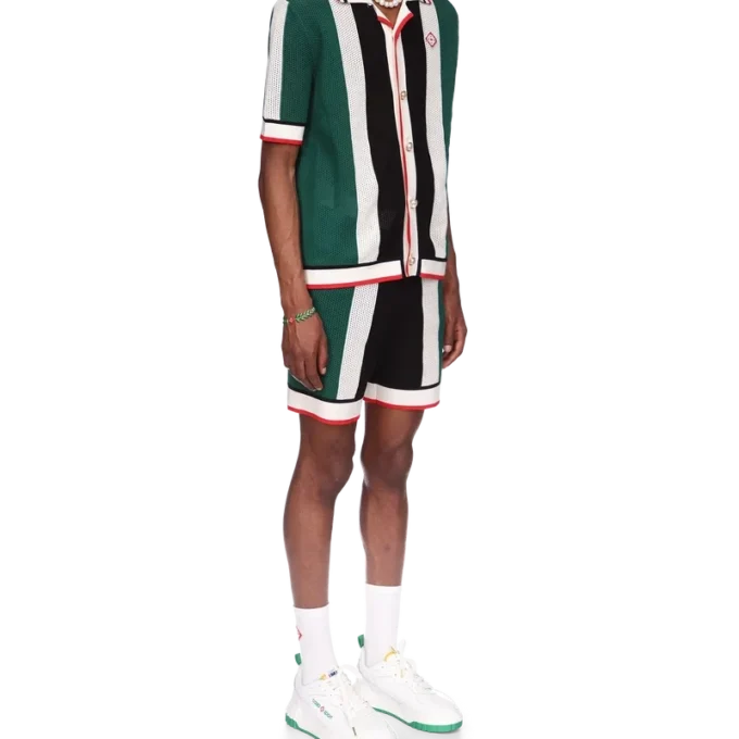 Camisa de malha às riscas Camisa de malha às riscas