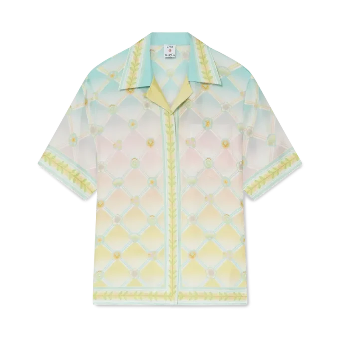 Camisa de manga curta em sarja de seda Candy Icons