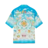Camisa de manga curta em sarja de seda com motivo Kawaii Camisa de manga curta em sarja de seda com motivo Kawaii