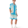 Camisa de manga curta em sarja de seda com motivo Kawaii Camisa de manga curta em sarja de seda com motivo Kawaii