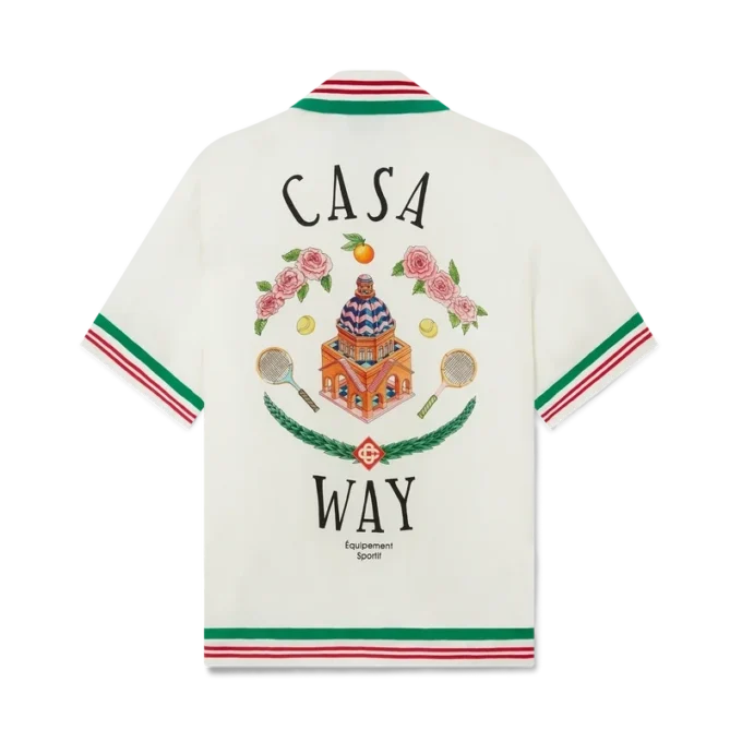 Camisa de seda com gola em malha Casa Way