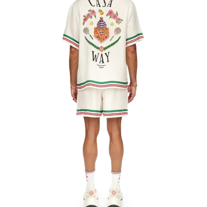 Camisa de seda com gola em malha Casa Way