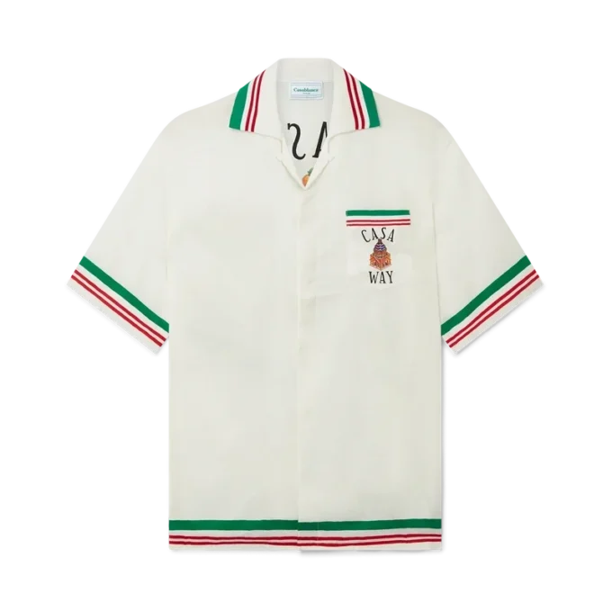 Camisa de seda com gola em malha Casa Way