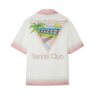 Camisa de seda de calções com ícone do clube de ténis