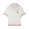 Camisa de seda de calções com ícone do clube de ténis Camisa de seda de calções com ícone do clube de ténis