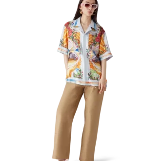 Camisa de seda de calções La Tornade De Rose