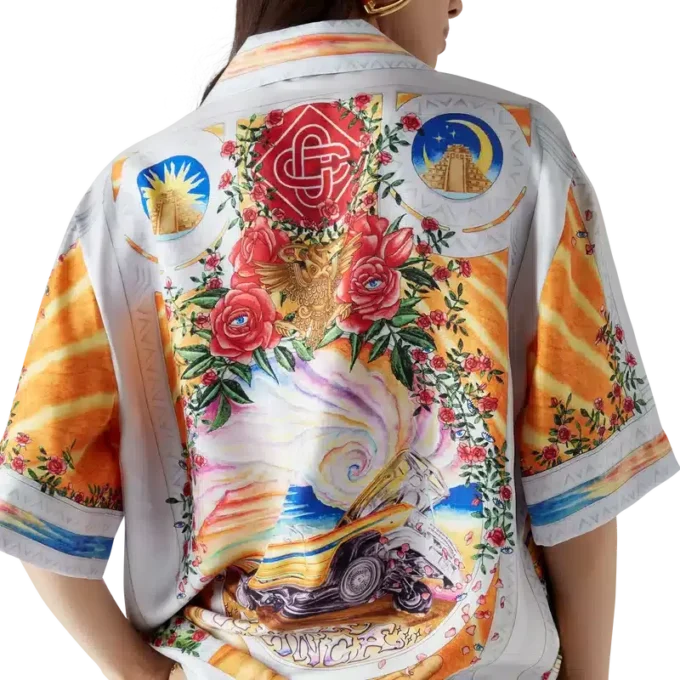 Camisa de seda de calções La Tornade De Rose Camisa de seda de calções La Tornade De Rose