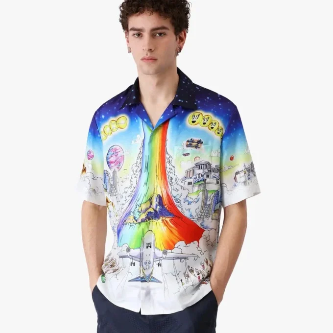 Camisa de seda de calções Solid Grooves Camisa de seda de calções Solid Grooves