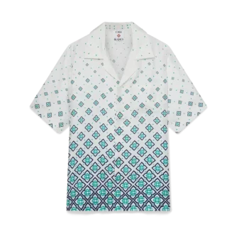 Camisa de seda de calção com monograma em degradê